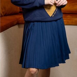 Elegant Navy Blue Pleated Skirt